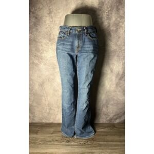 Levi's 515 Bootcut Mid Rise Jeans Medium Wash Stretch Women's 8 LONG Red Tag